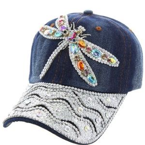Bedazzled Baseball Cap - Dragonfly